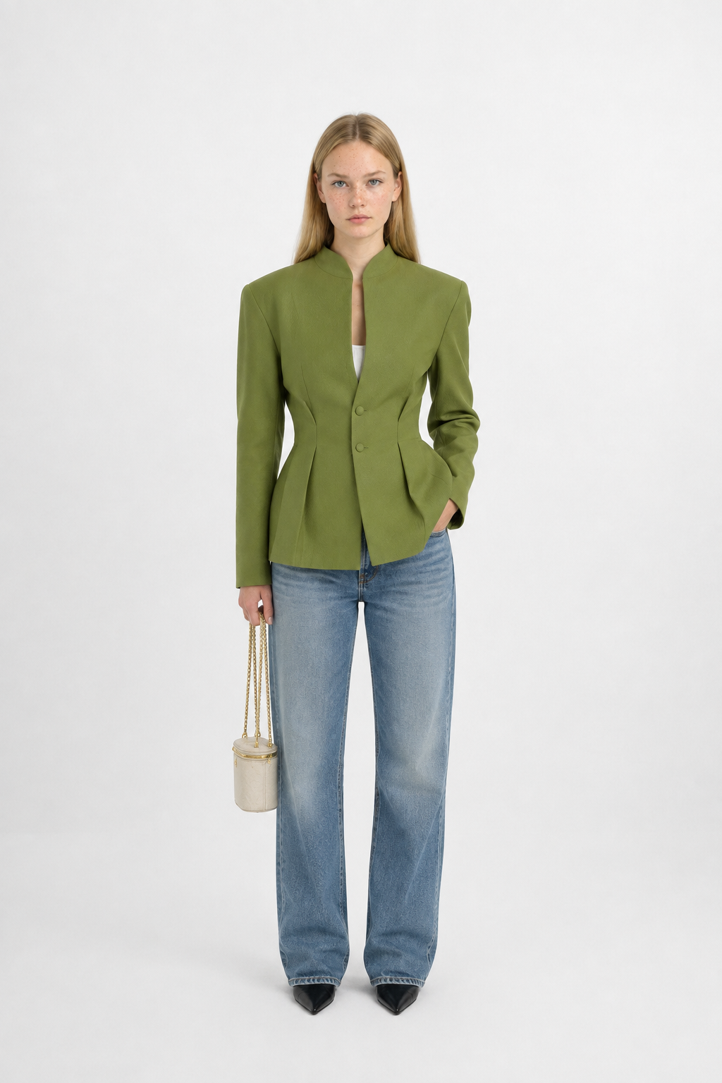 Blazer Peplum Cuello en V