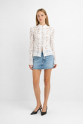 Blusa Encaje Vintage Bordada