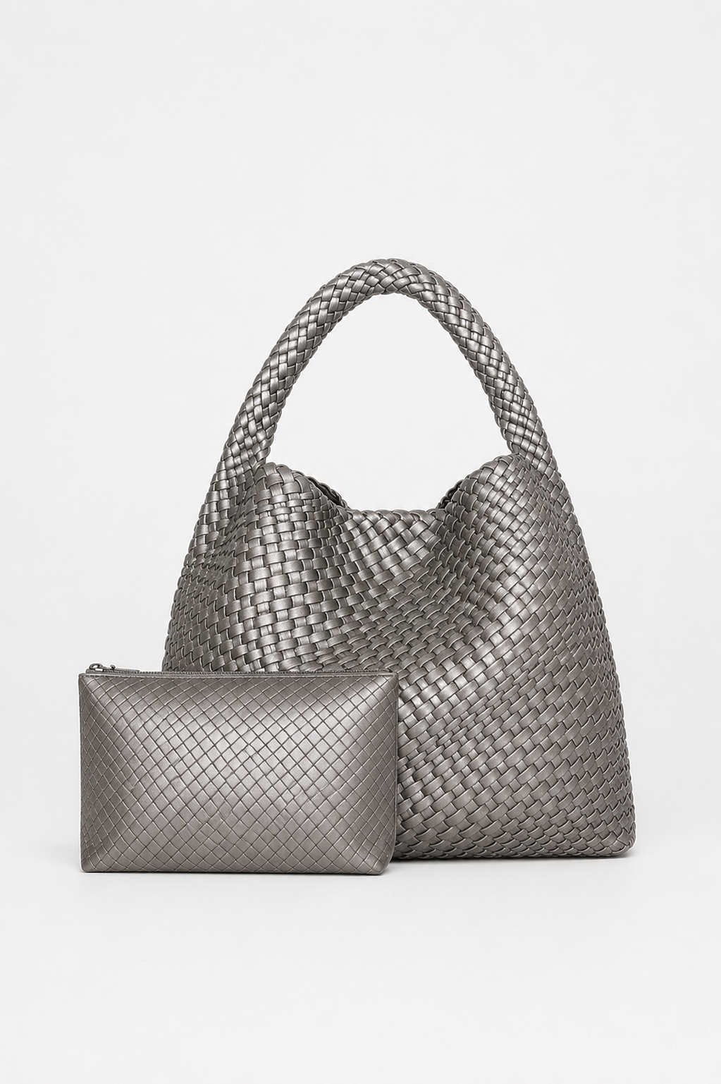 Bolso Tote Trenzado con Neceser a Juego
