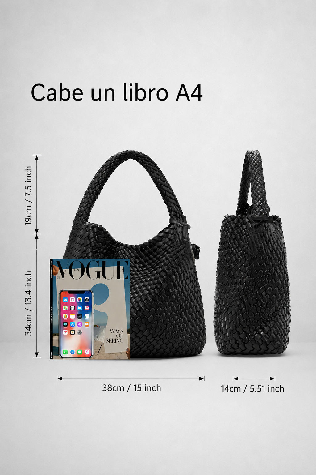 Bolso Tote Trenzado con Neceser a Juego
