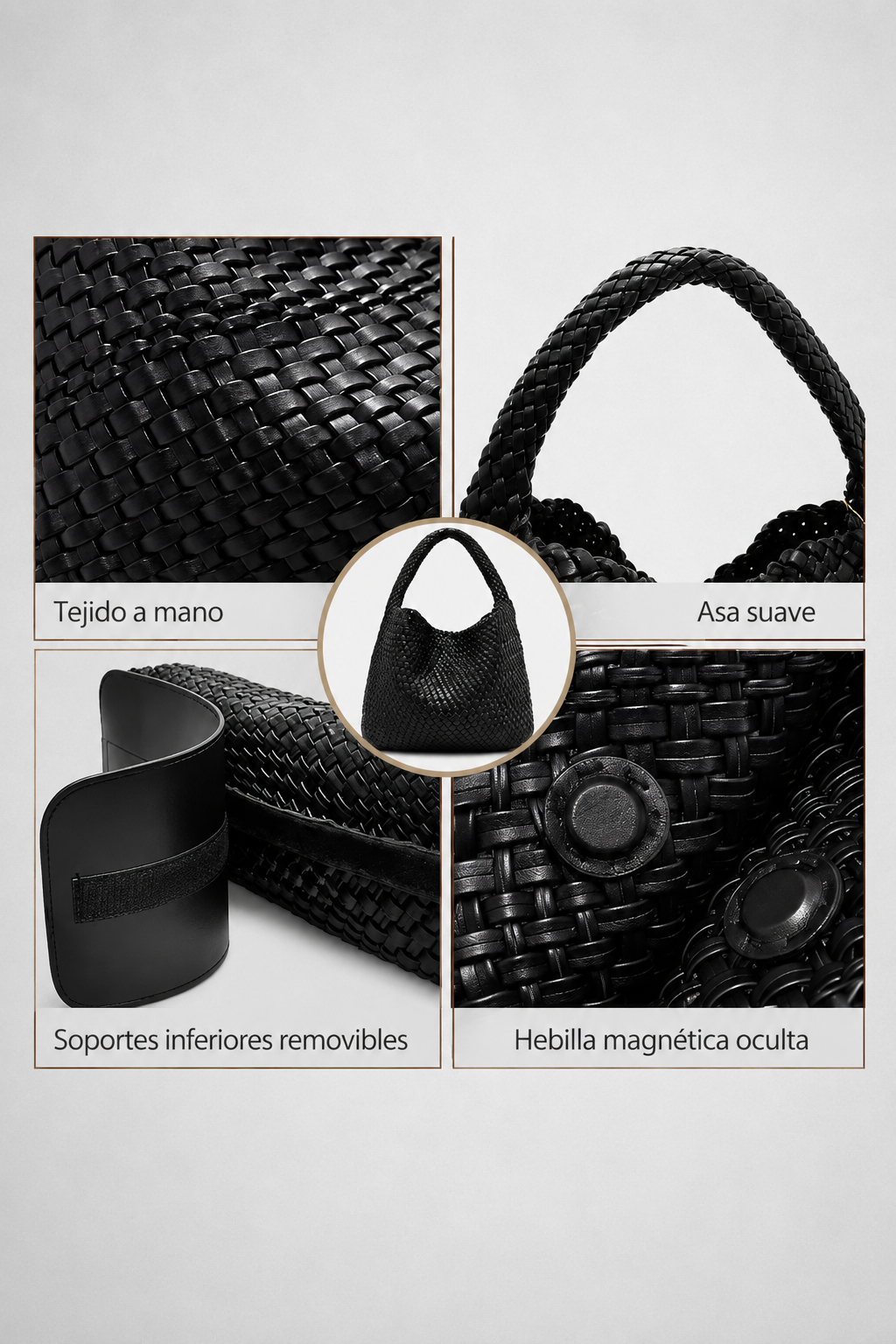 Bolso Tote Trenzado con Neceser a Juego