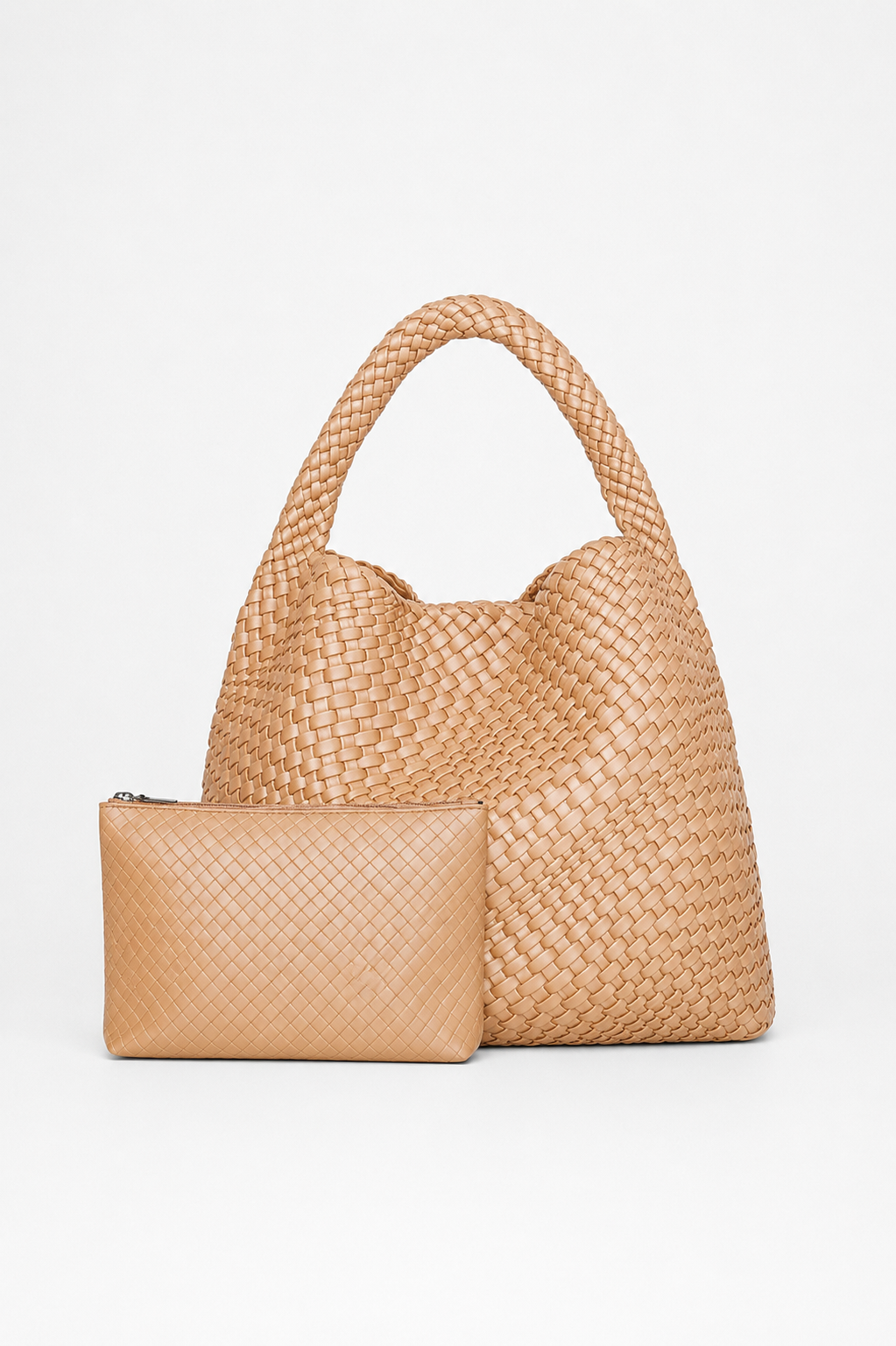 Bolso Tote Trenzado con Neceser a Juego