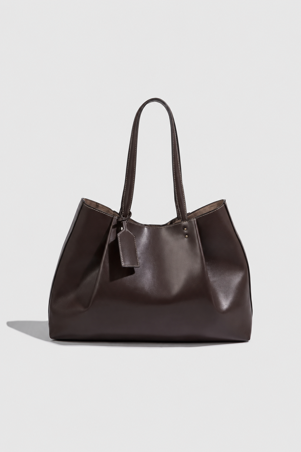 Bolso tote grande fruncido de piel sintética