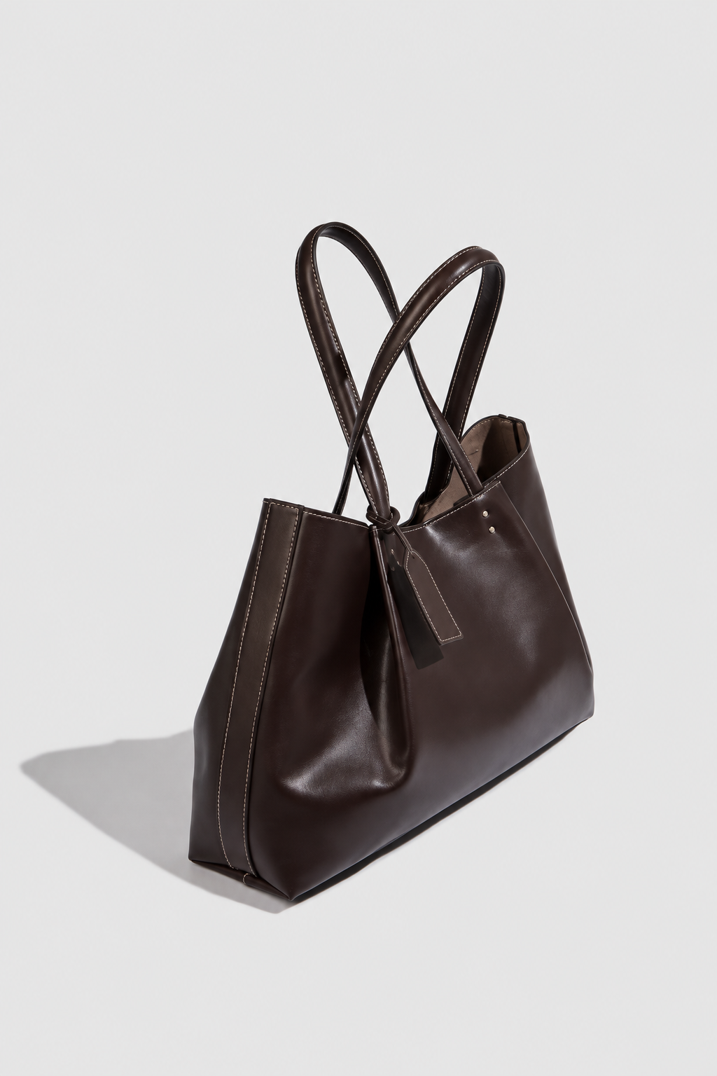 Bolso tote grande fruncido de piel sintética