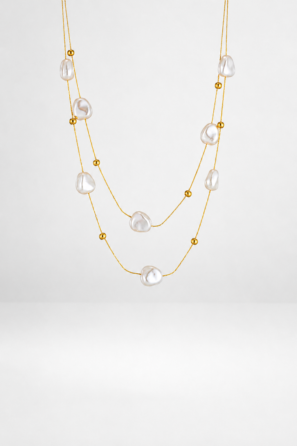 Collar Doble Capa de Perlas Grandes