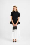 Conjunto Falda Midi Plisada y Top Manga Corta
