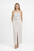 Conjunto de Top con Tirantes y Falda Larga
