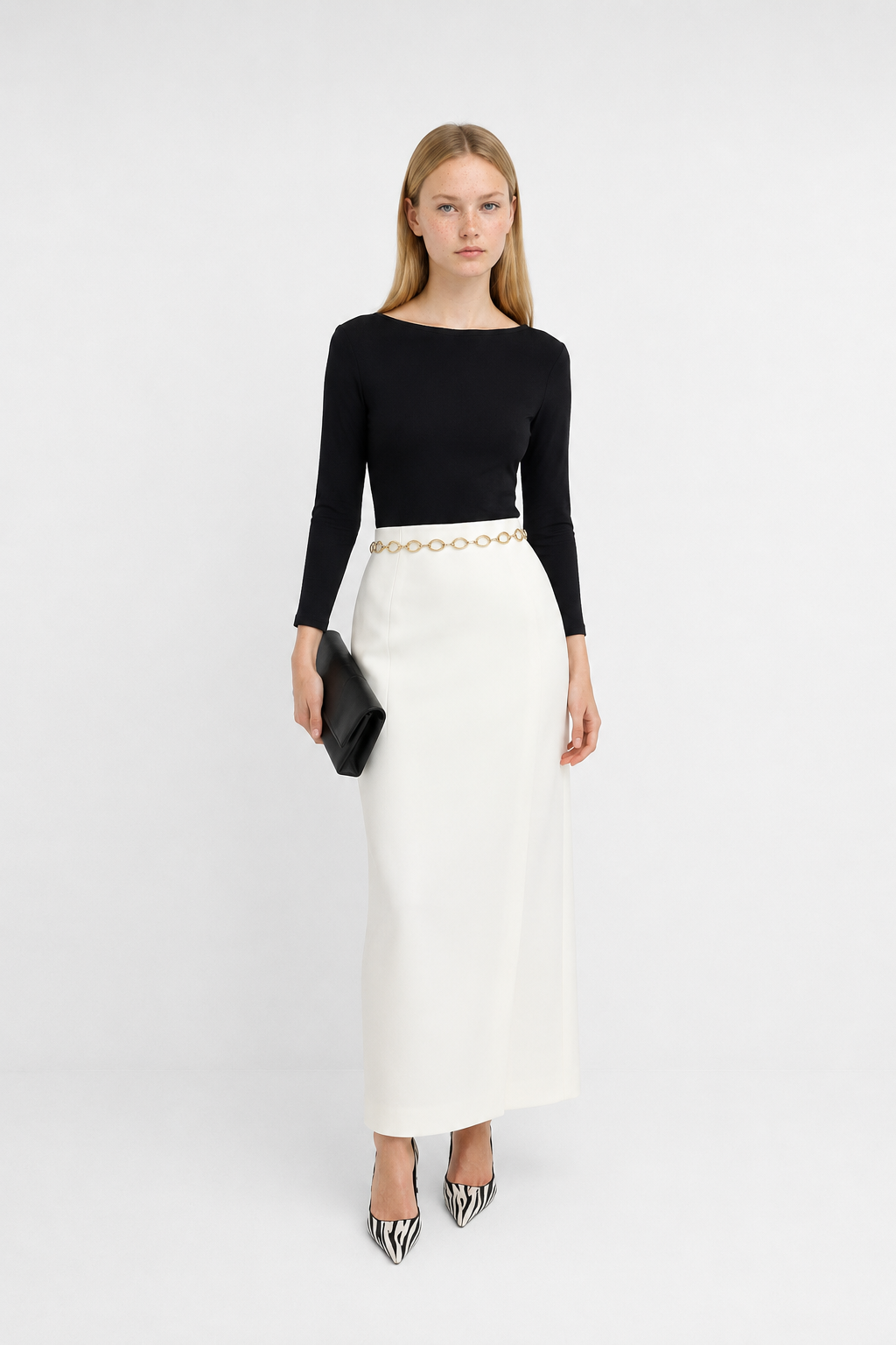 Falda Larga Elegante Lápiz
