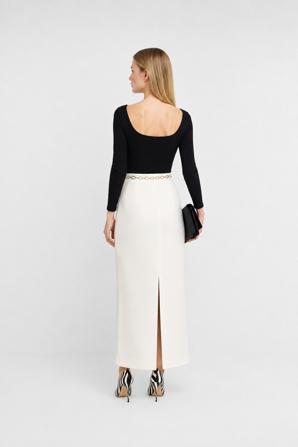 Falda Larga Elegante Lápiz