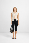 Pantalón Capri Ajustado Cintura Baja